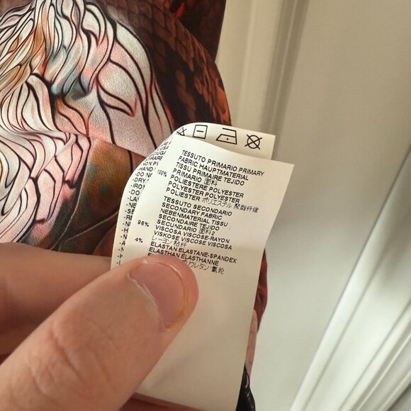 Just Cavalli Flamingo Print Tee Short Sleeve Size Small Color Black Pink Red - Picture 5 of 6